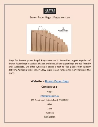 brown paper bags paypa com au