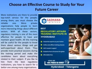 Choose an Effective Course to Study for Your Future Career