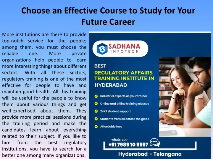 choose an effective course to study for your