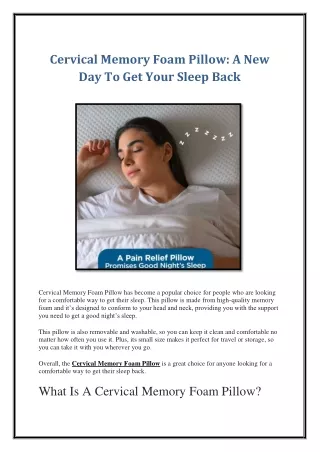 cervical memory foam pillow a new day to get your