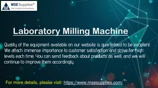 Laboratory Milling Machine