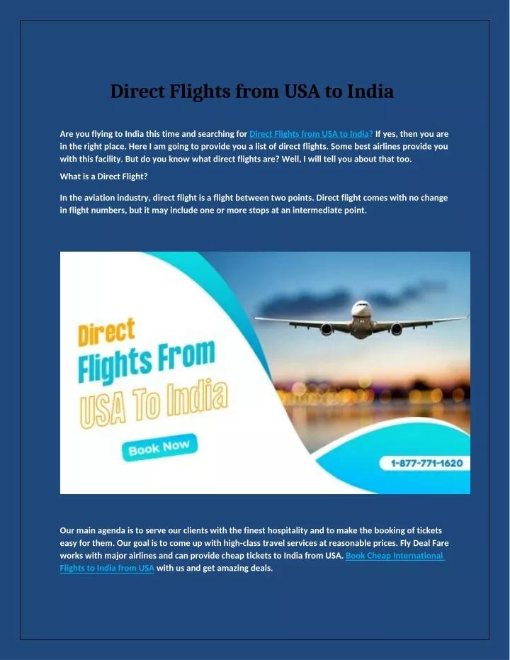 direct flights from usa to india