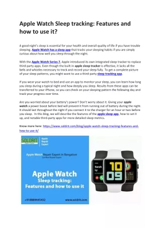apple watch sleep tracking features