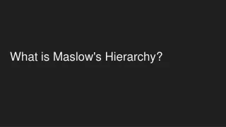 what is maslow s hierarchy