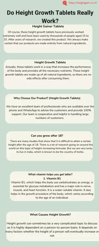 Do Height Growth Tablets Really Work