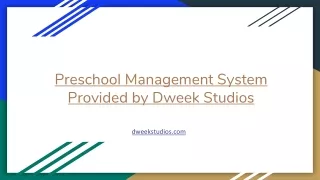 Preschool Management System