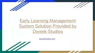 Early Learning Management System Solution