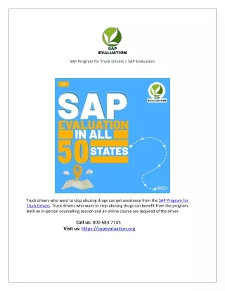 sap program for truck drivers sap evaluation