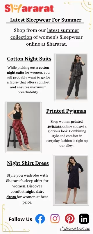Get Sleepwear For Women Online - Shararat