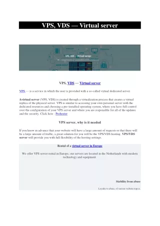 vps vds virtual server