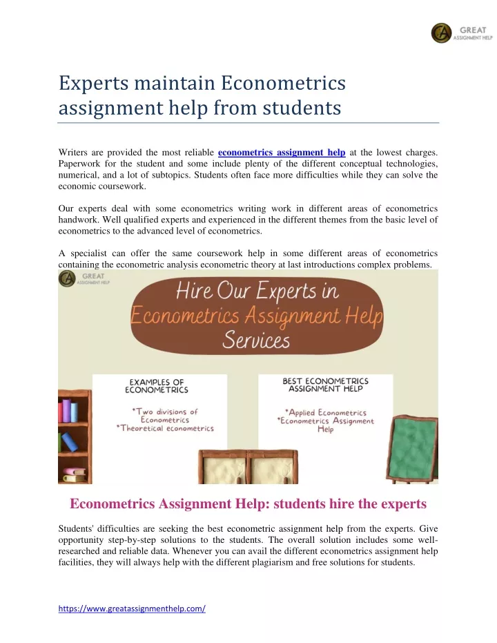 experts maintain econometrics assignment help