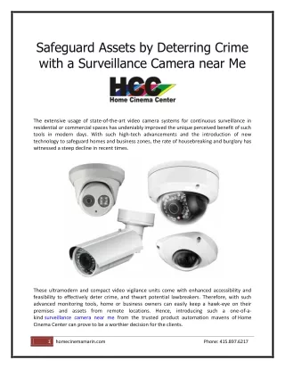 Safeguard assets by deterring crime with a surveillance camera near me