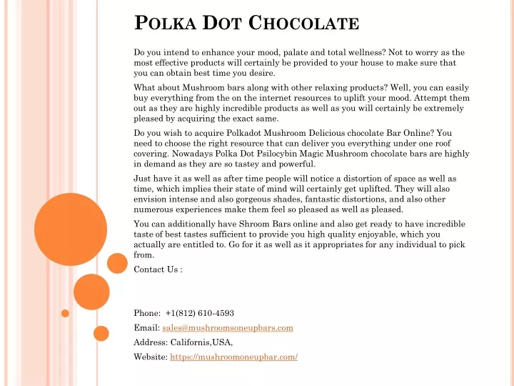 polka dot chocolate