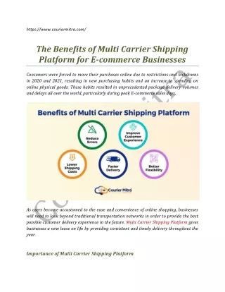The Benefits of Multi Carrier Shipping Platform for Ecommerce Businesses