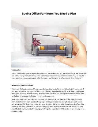 Buying Office Furniture: You Need a Plan
