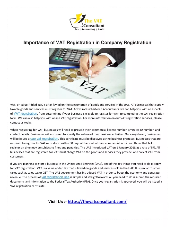 PPT - Importance of VAT Registration in Company Registration PowerPoint ...