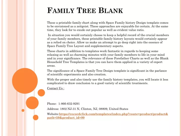 family tree blank