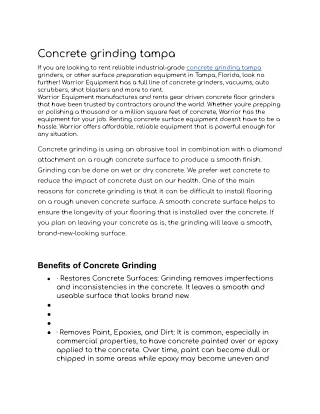 Concrete grinding tampa