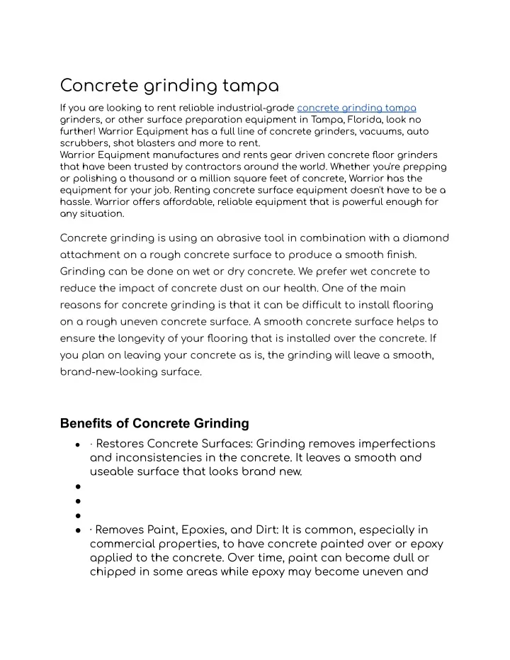 concrete grinding tampa