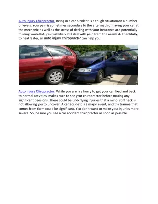 auto injury chiropractor being in a car accident