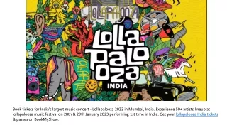 Lollapalooza India 2023 | Live Music Festival