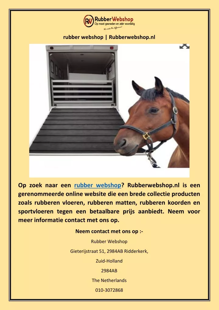 rubber webshop rubberwebshop nl