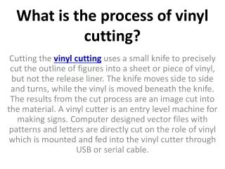 what is the process of vinyl cutting