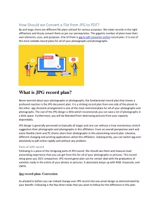 Jpg to Pdf Converter