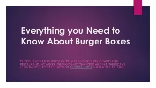 Everything you Need to Know About Burger Boxes