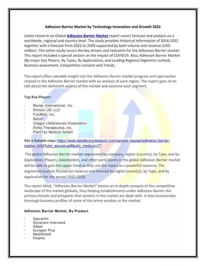 adhesion barrier market by technology innovation