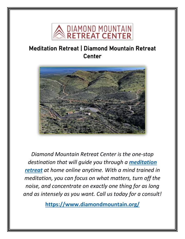 meditation retreat diamond mountain retreat