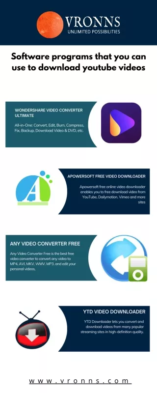Software programs that you can use to download youtube videos