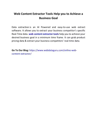 web content extractor tools help you to achieve