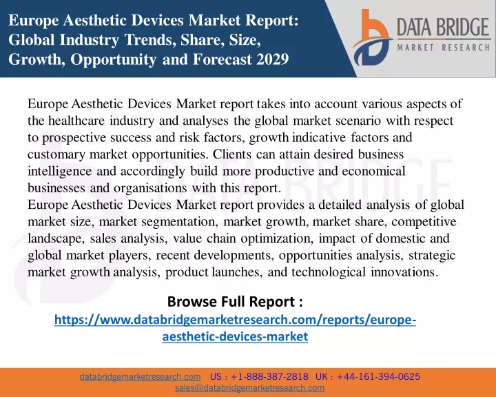 europe aesthetic devices market report global