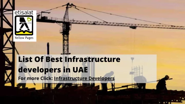 list of best infrastructure developers