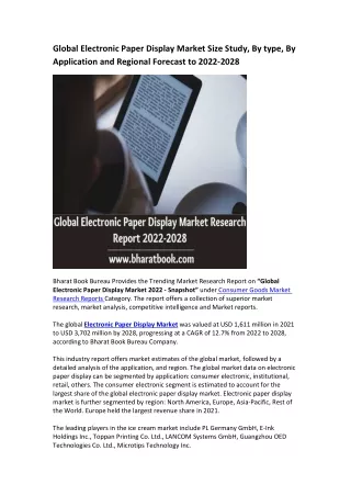 global electronic paper display market size study