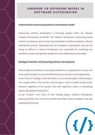 onshore vs offshore model in software outsourcing