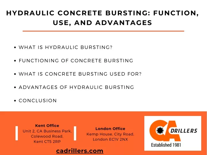 hydraulic concrete bursting function