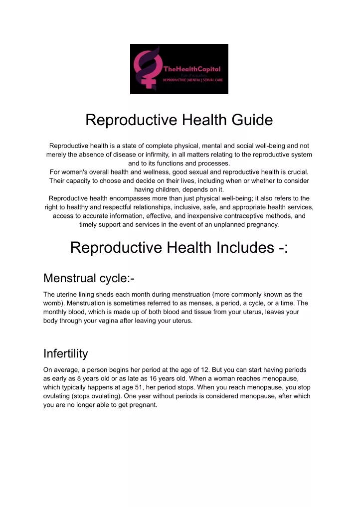 reproductive health guide