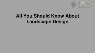 all you should know about landscape design
