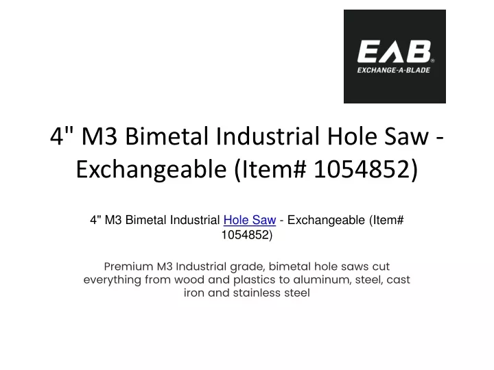 4 m3 bimetal industrial hole saw exchangeable item 1054852