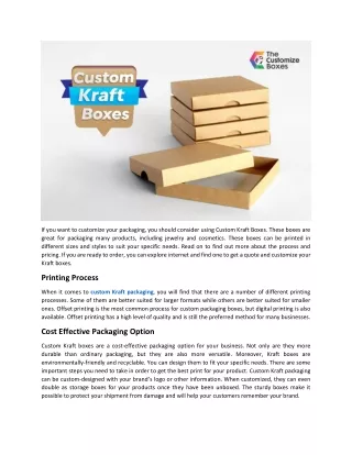 if you want to customize your packaging