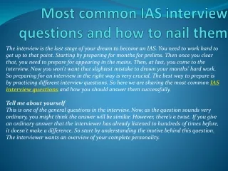 most common ias interview questions and how to nail them
