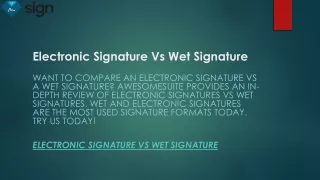 electronic signature vs wet signature