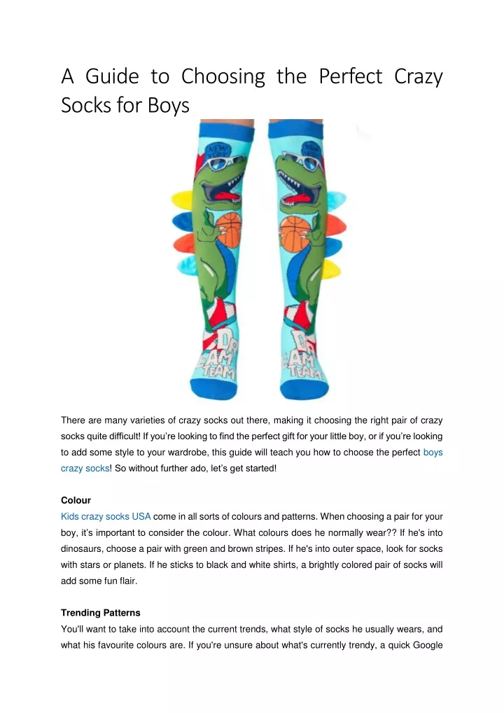 a guide to choosing the perfect crazy socks