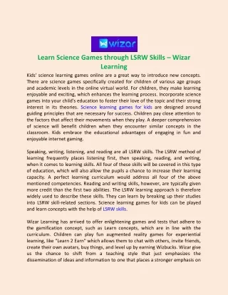 learn science games through lsrw skills wizar