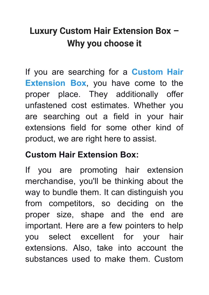 luxury custom hair extension box why you choose it