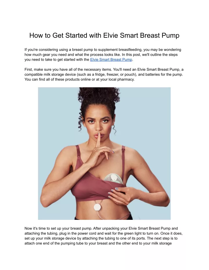 how to get started with elvie smart breast pump