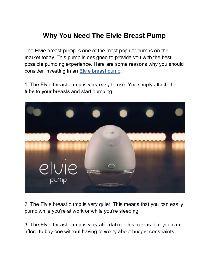 why you need the elvie breast pump