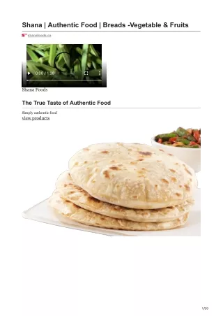 shanafoods.ca-Shana  Authentic Food  Breads -Vegetable amp Fruits